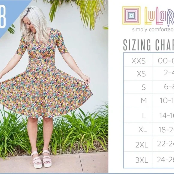 Brand New LuLaRoe Size XXS Plum, Olive, Golden Print Nicole Dress - Picture 7 of 8